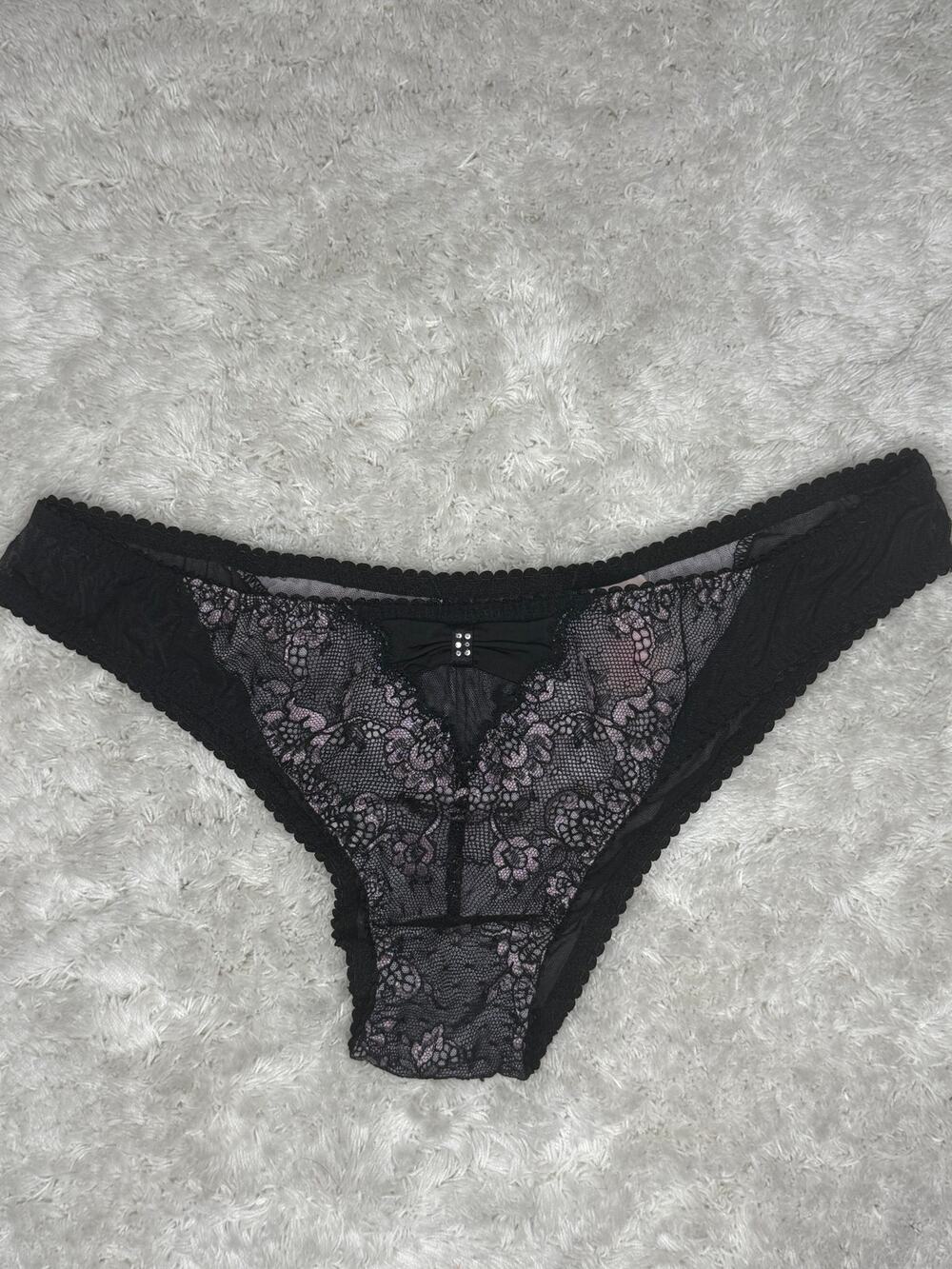 NWOT Victoria’s Secret Darling Black Lace Cheekini XS Mesh Sheer 2014 Y2K